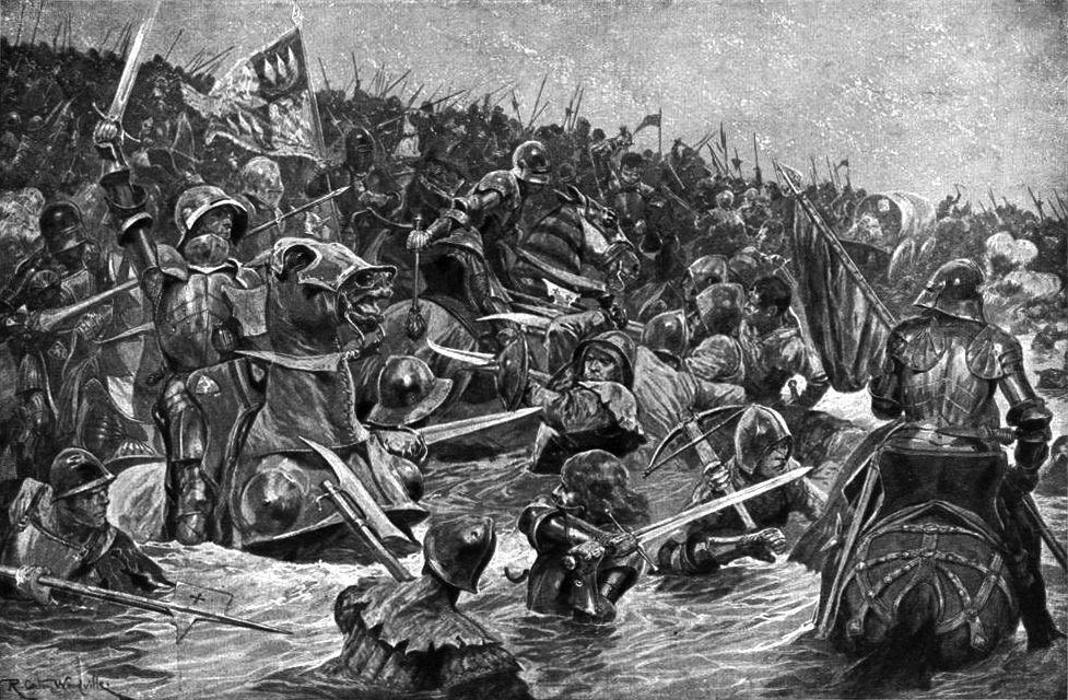 Battaglia di Towton durante la Guerra delle Due Rose in Inghilterra, dipinto