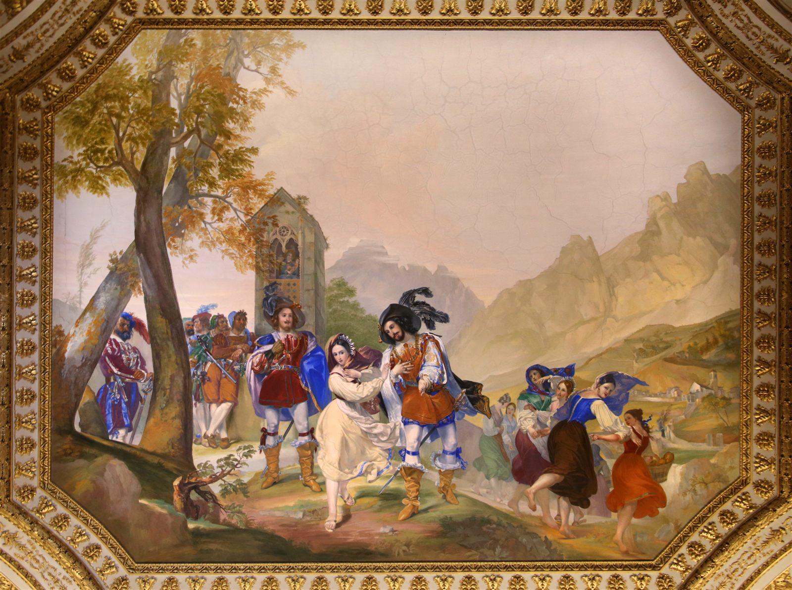 Incontro di Don Rodrigo con Lucia, illustrazione di Cianfanelli per I Promessi Sposi