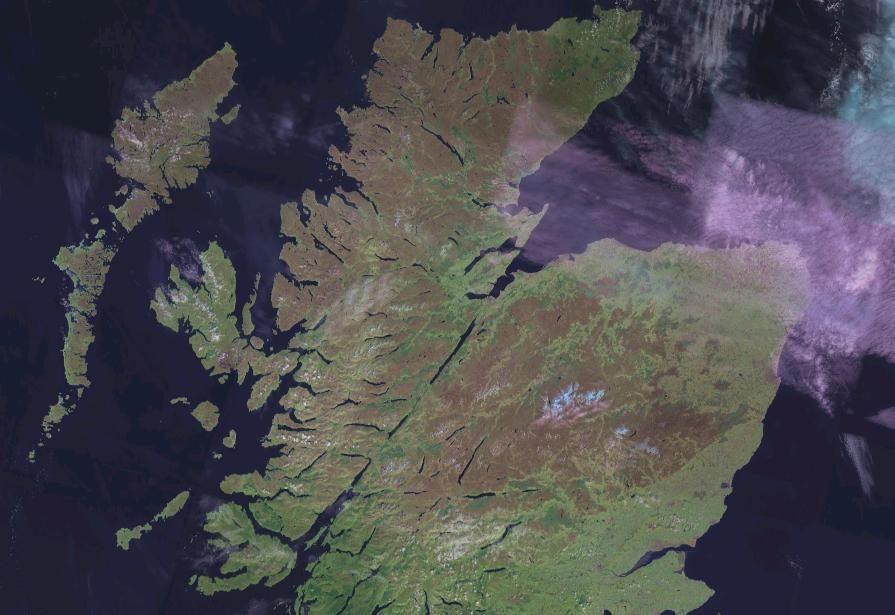 Paesaggio delle Highlands scozzesi, montagne erose dall'orogenesi caledoniana e dalle glaciazioni
