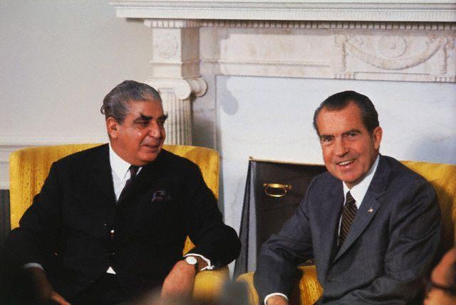 Il presidente pakistano Yahya Khan incontra il presidente americano Richard Nixon