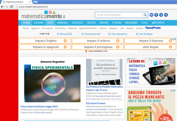 Home page sito Matematicamente.it 