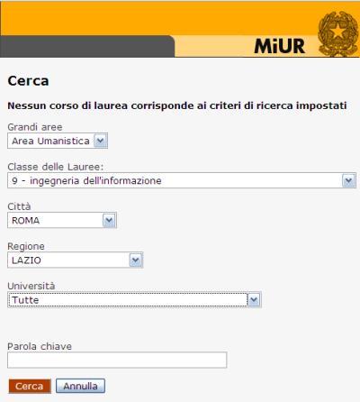 Trova Corso di Laurea articolo