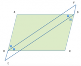 Le bisettrici degli angoli opposti B e D di un parallelogramma intersecano la retta AD .....