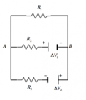 Elettromagnetismo: Determina l'intensità  e il verso della corrente nel resistore da 2,0 Î©  del circuito in figura.
