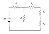 Elettromagnetismo: Il circuito in figura contiene un generatore che mantiene una differenza di potenziale di  80 V  e cinque resistenze che valgono    R_1 = 80 â¦   ,   R_2 = R_4 = 10 â¦      ,    R_3 = 20 â¦   ,   R_5 = 40 â¦ .  Risolvi il circuito.