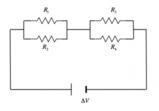 Elettromagnetismo: Nel circuito della figura il generatore mantiene una differenza di potenziale di 28,0 V e le resistenze valgono  R_1 = 300 â¦  ,  R_2 = 200 â¦  ,  R_3 = 240 â¦  e  R_4 = 480 â¦  . Risolvi il circuito.