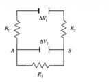 Elettromagnetismo: Determina verso e intensità  della corrente che attraversa la batteria da  12 V nel circuito della figura seguente:
