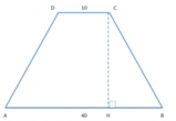 Trigonometria problemi: Dato il trapezio isoscele  ABCD avente:   AB = 40    ,    CD = 10    ,     tg(hat{ABC}) = 4/3  ....