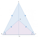 Geometria biennio superiori: Due triangoli isosceli  ABC  e  BCD hanno in comune la base  BC  e i vertici  A  e  D  sono situati nello stesso semipiano di origine  BC , in modo che il triangolo  BCD sia contenuto in ABC ....
