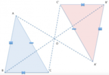 Dato il triangolo ABC e un punto O esterno ad esso, siano A' , B' ,C' rispettivamente i simmetrici di A ,B ,C rispetto a O. Dimostra che ...