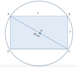 Problemi con equazioni e sistemi di I e II grado: Determina la lunghezza dei lati di un rettangolo di perimetro   280 cm  inscritto in una circonferenza di raggio  50 cm .