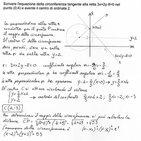 Geometria analitica: Scrivere l'equazione della circonferenza tangente alla retta [math]{3}{x}+{2}{y}-{8}={0}[/math] nel punto (0;4) e avente centro di ordinata 2