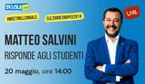 Europee 2019, Salvini a Skuola.net: “Il 23 maggio incontro la prof di Palermo e i suoi studenti”. E sull’Unione: “Voglio stare in Europa ma da italiano”