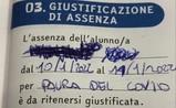 Bambino assente a scuola, sulla giustificazione "Paura del Covid"