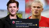 Tom Holland invita Haaland a cena e viene ignorato: poi arriva la risposta del bomber