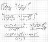 Radicali: [math] {\sqrt[{{3}}]{{\frac{{{x}^{3}+{y}^{3}}}{{{x}^{2}+{y}^{2}}}}}}:{\sqrt[{{4}}]{{\frac{{{x}^{2}-{x}{y}+{y}^{2}}}{{{x}^{4}-{y}^{4}}}}}} [/math]