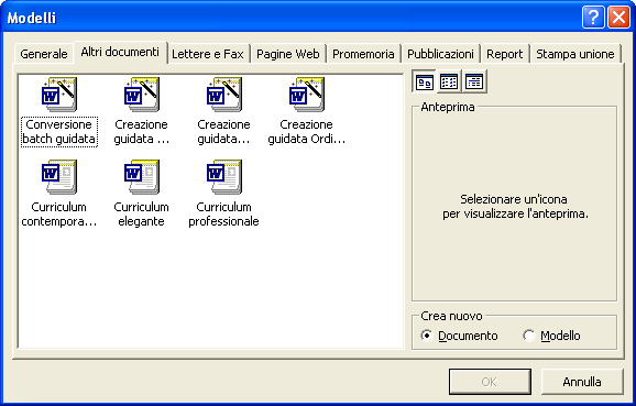 Creare un curriculum con Word