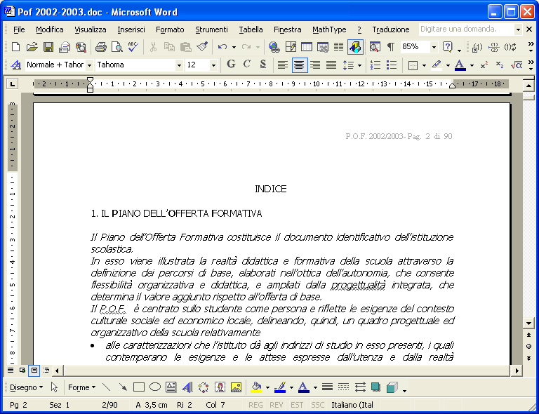 Creare un sommario con Word