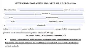 Autodichiarazione marzo 2021, quale usare e quando serve?