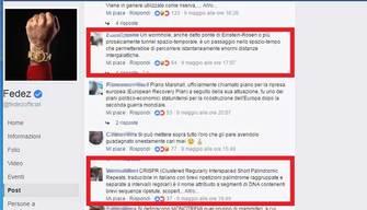 Gli strani commenti apparsi sui post di Fedez e Chiara Ferragni