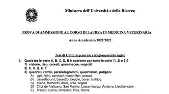 Soluzioni test Veterinaria 2021: le domande e le risposte ufficiali del MUR