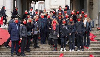 Al ministero dell'Istruzione flash mob per la Giornata per l'eliminazione della violenza contro le donne