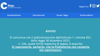 18App, finiscono prima del tempo i fondi del Bonus Cultura per i 2004