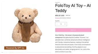 L'orsetto per bambini basato sull'IA viene ritirato dal mercato: parlava di sesso e dava consigli pericolosi