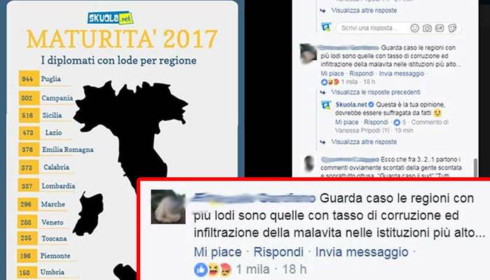 Gli studenti più bravi sono al Sud e sul web scoppia la polemica