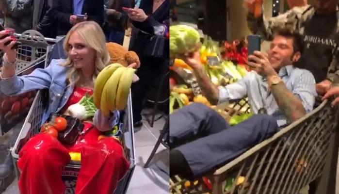Fedez, festa di compleanno a sorpresa al supermercato: le immagini