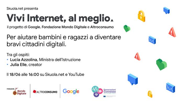 “Vivi Internet, al meglio”: con la ministra Lucia Azzolina e Julia Elle parleremo di sicurezza in rete