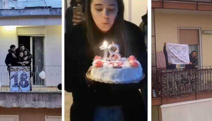 Compie 18 anni, i vicini organizzano un flash mob in balcone: "Lo ricorderò per sempre"