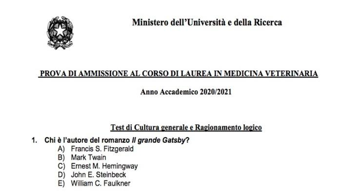 Soluzioni test Veterinaria 2020: domande, risposte, risultati