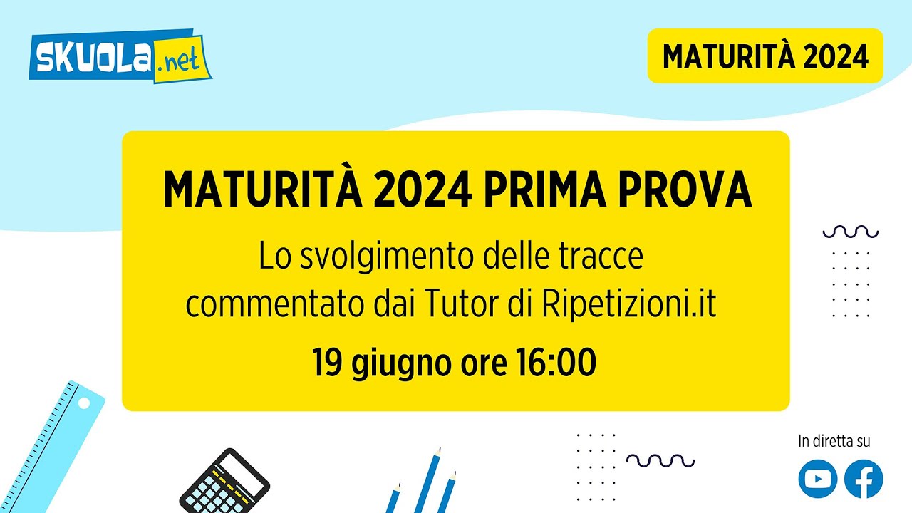 Prima Prova Maturità 2024: tracce e soluzioni corrette in diretta