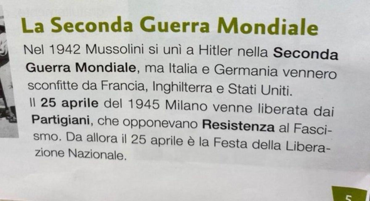 "L'Italia è Entrata In Guerra Nel 1942": Incredibile Errore Nel Libro ...