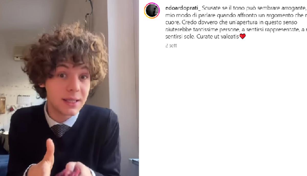 Educazione sentimentale a scuola, lo studente-influencer Edoardo Prati:  Gli strumenti per farla ci sarebbero già.