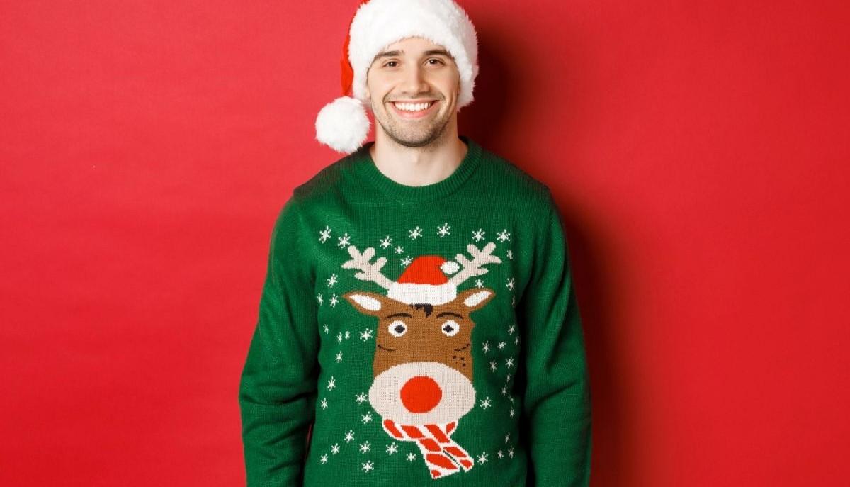 Maglione di Natale brutto – Cardigan di Babbo Natale verde lavorato a mano – Maglione natalizio in maglia grossa – Maglione divertente per le feste di Natale – Cardigan di Natale da donna - Italia